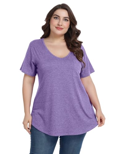 Image of BELAROI Women Plus Size Tops V-Neck Tunics Shirts