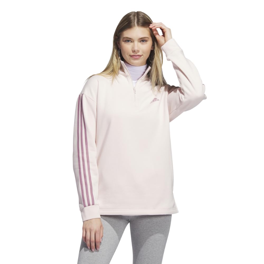 adidas Womens Quarter-zip Fleece Sweatshirt
