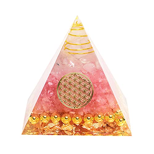 VNSTKWW Cristal de pirámide de orgón, piedra de eliminación de negatividad emocional, punto de cristal de cuarzo transparente para meditación (2.3 pulgadas)