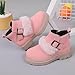 Fashion Black Boots for Girls:Fashion Waterproof Leather Short Booties Lightweight Winter Warm Footwear Winter Warm Shoes（Size13,Pink