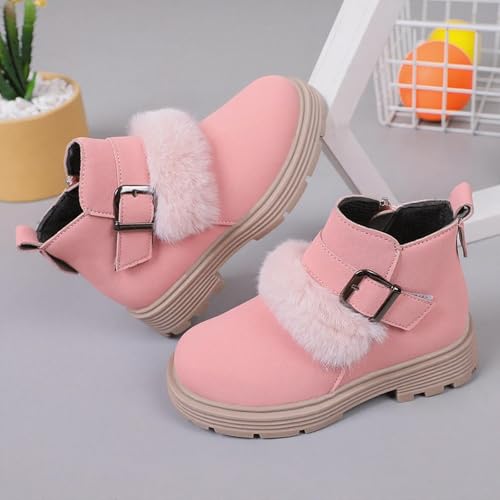 Girls Cute Shaggy Ankle Boots Fall Winter Fashion Side Zipper Chelsea Booties Comfortable Short Boots3