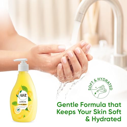 Image of Wiz Lemon Handwash Liquid Soap Dispenser Bottle - 450ml | Germ Protection | Hand Wash with Added pH-Balanced & Moisturizers for Soft & Gentle Hands | Suitable for all Skin Types