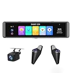 4K Super HD Dash Cam BSD ADAS Car Rearview Mirror with Blind Spot Detection Loop Recording Func 1080P Rear Camera Video Recorde 12 Inch (4CHs)