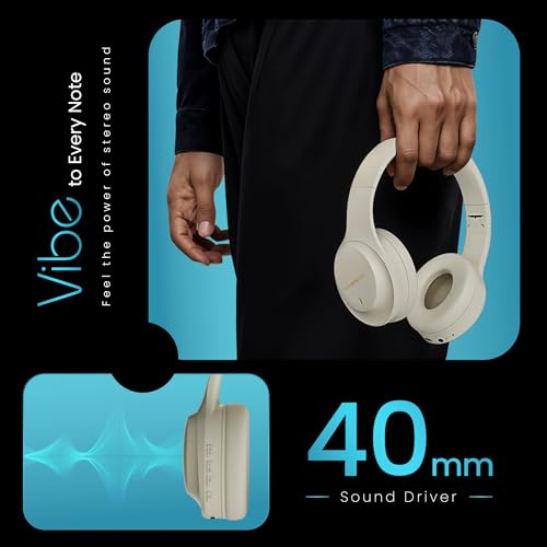 HAMMER Store HAMMER Vibe ENC Bluetooth Headphones, Beige - Image 5