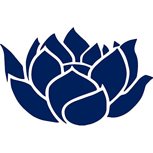 Angdest Lotus Flower (Navy Blue) (Set of 2) Premium Waterproof Vinyl Decal Stickers for Laptop Phone Accessory Helmet Car Window Bumper Mug Tuber Cup Door Wall Decoration