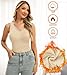 Ellareese Thermal Tank Top Undershirts Fleece Tank Top for Women Sleeveless Winter Warm Base Layer Camisole Sew-in Bra