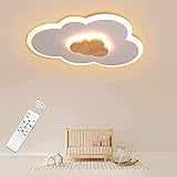 PROPFE LED Deckenlampe Wolken Deckenleuchte Dimmbar mit Fernbedienung 26W 3000-6500K Holz Wolkenlampe Deckenleuchte Kinderzimmer LED Decke Lampen für Wohnzimmer Schlafzimmer Flur