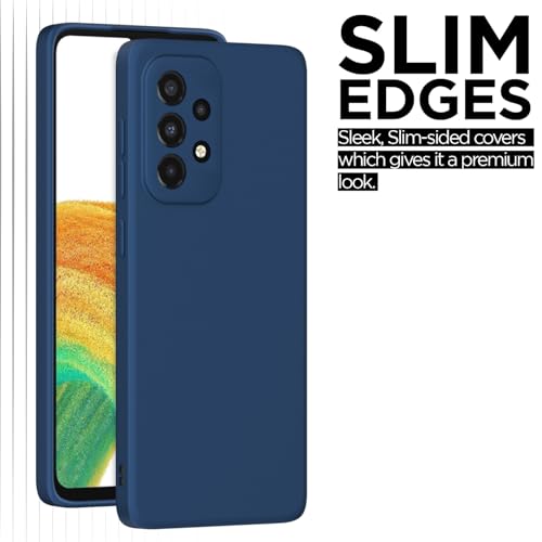 Image of Outlouders Back Cover for Samsung Galaxy A33 5G | Camera Protection | Durable Soft Matte Silicone Bumper Case (Blue)