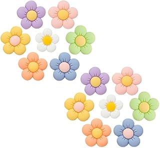 NEVEGE Flower Shoe Charms for Girls Cute Flower Designer Shoe Charms for Adults Teens Kids Kawaii Shoe Decoration Charms with Buttons for Clog Sandals Birthday Party Gift