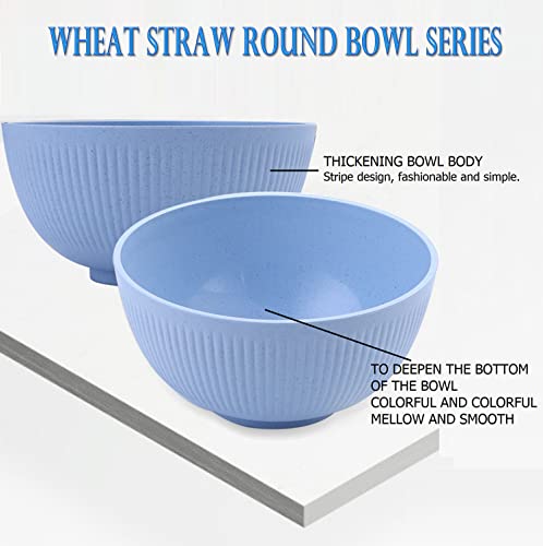Wheat Straw Bowls Set 24 Oz,Unbreakable Large Cereal Bowls Set Of 6 Microwave And Dishwasher Safe Bpa Free And Reusable Lightweight Bowl For Rice Noodle Soup Snack Salad Fruit,Colored Cereal Bowls #TOP3