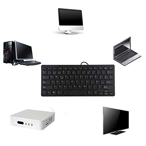Fosa Spanish Keyboard Usb Wired Keyboard Spanish 78 Keys Mini Portable Keyboard Ultra Thin Compact Keyboard For Desktop Computer Pc #TOP3