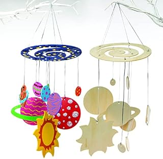 Baker Ross AR676 Make Your Own Wooden Solar System mobile (Pack of 2) For Arts & Crafts, Science Projects