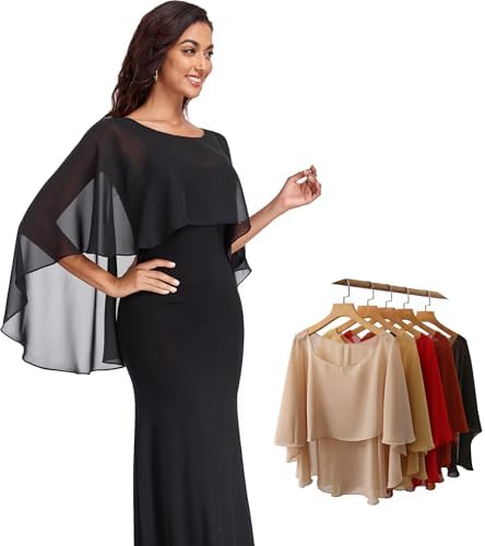 Sheer Shawls and Wraps for Evening Dresses Chiffon Capes for Women — 사진 3