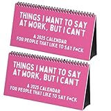 Things I Want To Say At Work But Can't Calendario 2025 | Calendario Sarcástico 10x5 Pulgadas | Calendario Escritorio con Citas Humorísticas y Sátiras | Calendario de Trabajo 2025 para Aliviar Estrés