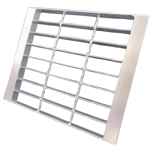 Image of Galvanized Steel Drain Grate with Lip, Channel Cover 12x12 in