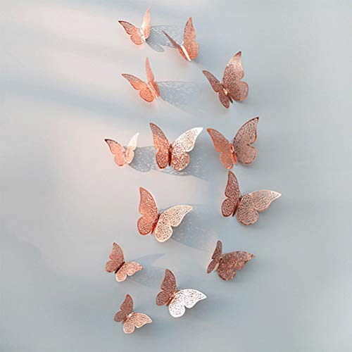 36 Stück 3D Schmetterling Wandaufkleber, 3 Arten Dekoration Schmetterling Deko Wand Wandsticker für Zuhause, Badezimmer, Party Dekoration(8/10/12cm)