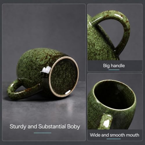Taza Grande de Cerámica Hecha a Mano 21 oz Verde miniatura 6