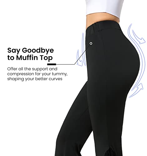 Yvette Bell Bottom Pants For Women Flare Leggings High Waist Wide Leg Bootcut Yoga Pants Tummy Control Dancing #TOP3