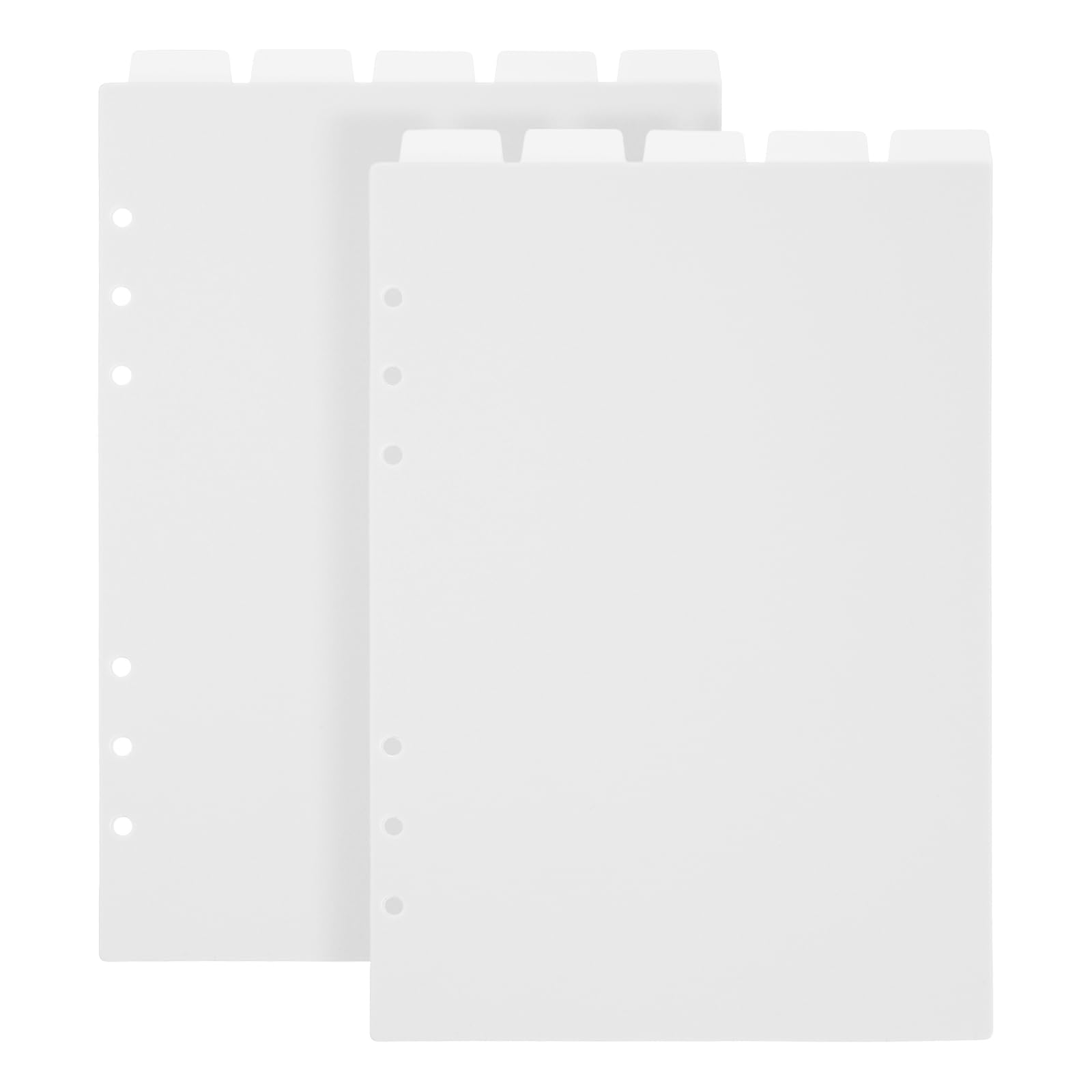 2 Set A5 Binder Dividers, Top 5 Tabs Plastic Index Divider Transparent Vertical 6 Ring Binder Inserts A5 Planner Dividers Planner Inserts for 6 Ring Binders Notebook Diary Memo Notepad