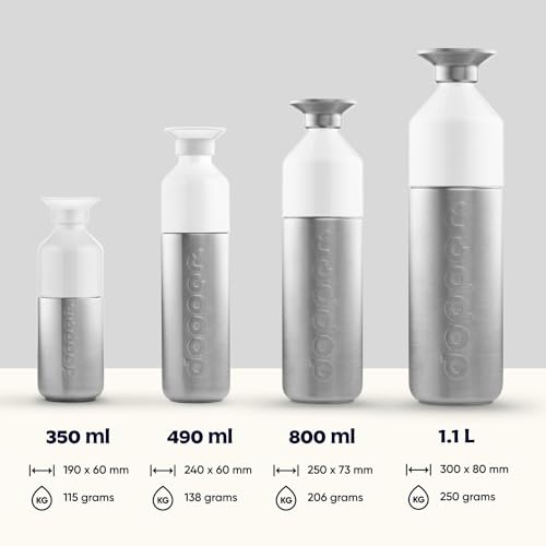 Dopper Steel 350ml Water Bottle, Stainless Steel Bottle, Reusable BPA Free 18/8 Stainless Steel Bottle - Image 2