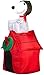 Airblown Inflatables G08 19373 Red Gemmy Snoopy on Doghouse Christmas Inflatable, Multicoloured