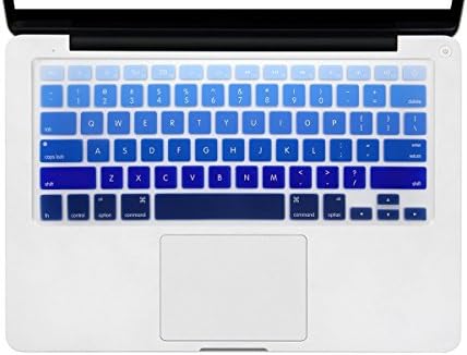 DHZ Light Blue Gradient Keyboard Cover Silicone Skin for 2015 or Older Version MacBook Air 13 MacBook Pro 13 15" inch (No Fit for 2018 MacBook air 13 or 2017/2016 Released New MacBook Pro 13 15)