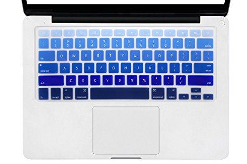 DHZ Light Blue Gradient Keyboard Cover Silicone Skin for 2015 or Older Version MacBook Air 13 MacBook Pro 13 15