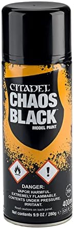 Games Workshop Citadel Bombe sous-couche - Aérosol Chaos Black