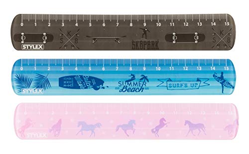Preisvergleich Produktbild 3 biegsame Lineale / 15cm / flexibel / mit 3 verschiedenen Motiven