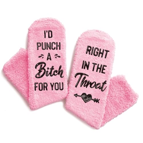 HAPPYPOP Funny Socks for Women - Gifts for Breast Cancer Patient Survivors, Bestfriend, Besties, BFF3