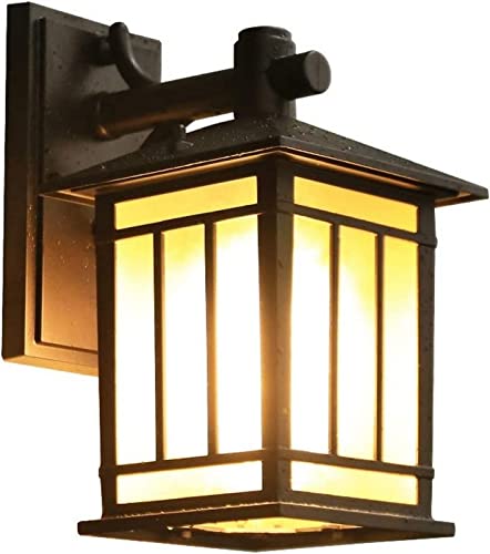 Farol de pared para exteriores, vidrio esmerilado, accesorio de aluminio fundido a presión, diseño retro para garaje, entrada y patio, elegante lámpara de pared de jardín