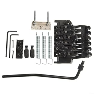 DOUBLE LOCKING DESIGN: Perfect for electric guitar players seeking stable tuning and precise pitch control with a locking tremolo bridge system COMPLETE TUNING KIT INCLUDED: Comes with all necessary components including saddle and double roll tailpie...
