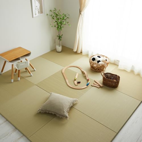 グラムスタイル 置き畳 PP ユニット畳 82x82cm 1枚 半畳 縁無し 厚み2.5cm 水拭きできる 滑り止め付 綾模様 [2]