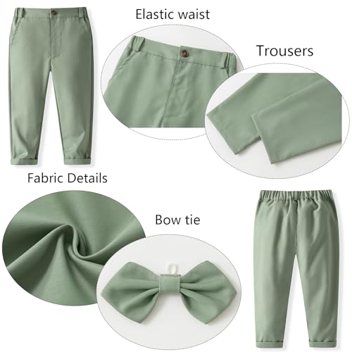 Boys 3Pcs Clothing Sets Cotton Long Sleeve Bowtie Shirts +Vest +Pants Casual Suit - Image 5