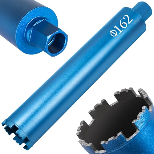 1¼' UNC Corona Diamanta Carotaggio Ø162mm,Lunghezza di Lavoro 400 mm,Sega a Tazza Fresa Carotatrice,Punta per Trapano Diamantata per Cemento,Muratura,Arenaria Calcarea