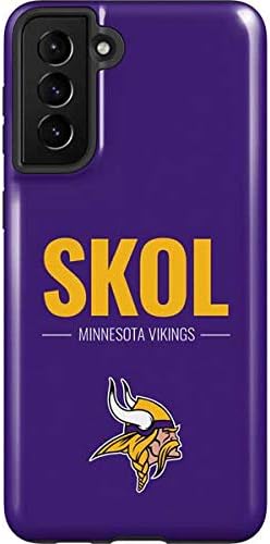 Skinit Pro Phone Case Compatible with Galaxy S21 Plus 5G - Officially Licensed NFL Minnesota Vikings Black & White Design