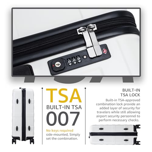24 inch Luggage with Spinner Wheels,Suitcases PC+ABS Hard Shell - 24in TSA Lock Lightweight Carry on2