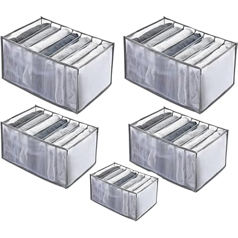 Mupkvy 5 Pack Foldable Clothes Organisers Cover