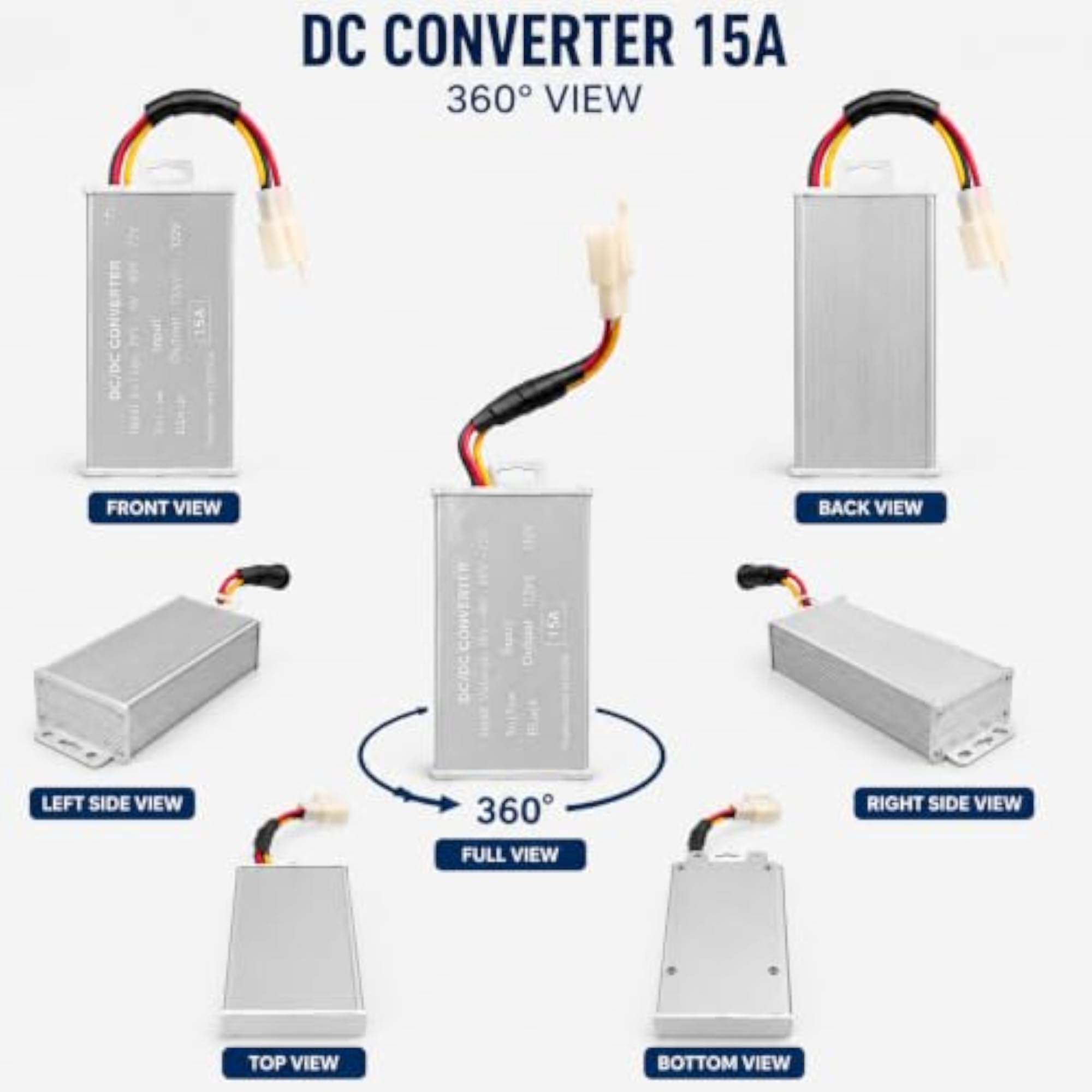 DC Converter 15A 24V/36V/48V/60V/72V to 12V Step Down Voltage Converter