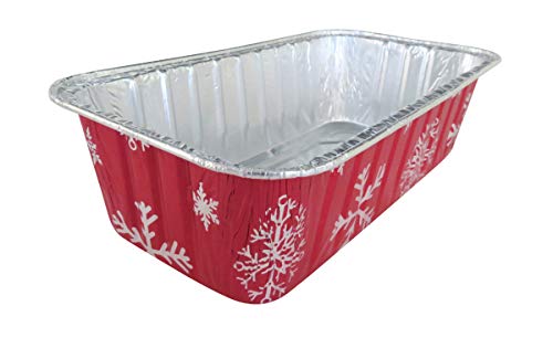 Disposable Aluminum Holiday 2 Lb. Loaf Pans With Clear Snap On Lid #9401X (10) #TOP6