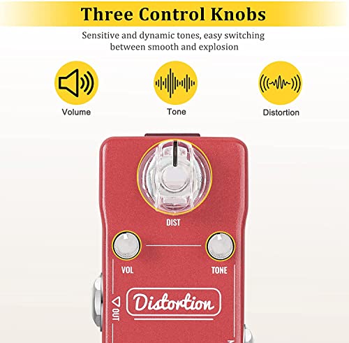 Vangoa Distortion Guitar Pedal, Pédale d’effet de distorsion pour guitare électrique avec True Bypass Mini Single Type… - Les Beatles, Paul McCartney, John Lennon, RIngo Starr, George Harrison Vangoa Distortion Guitar Pedal, Pédale d'effet de distorsion pour guitare électrique avec True Bypass Mini Single Type… – Image 3