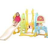 ★★★【Sturdy and Durable】- This bright and colorful 8-in-1 playing set is made of durable and non-toxic HDPE material, the slide can bear a weight of 110 lbs, so it is safe for your kids to slide. This bright and colorful 4-in-1 playing set can accompany your child until he is growing up.