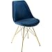 Produktbild invicta INTERIOR Design Stuhl Scandinavia Samt dunkelblau goldene Beine Esszimmerstuhl Konferenzstuhl
