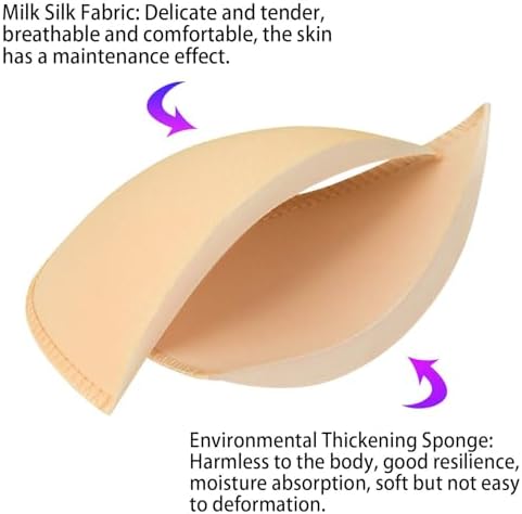 Bra Pads Inserts 6 Pairs, Bra Cups Inserts, Removable Breast Enhancers Inserts for Women