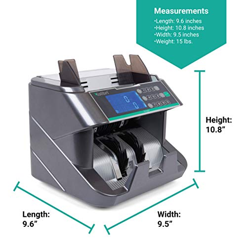 Kolibri Knight Business-Grade Money Bill Counting Machine with Ultraviolet, Magnetic and Infrared Counterfeit Detection, Top Loading Cash Counter with Large LCD Screen, 1-Year Warranty