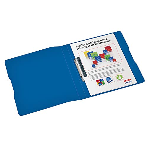 Herlitz 11217130 Ringbuch A4 (PP, 2-Ring-Kombi-Mechanik, 2,7 cm Rücken, 16 mm Füllhöhe) opak blau