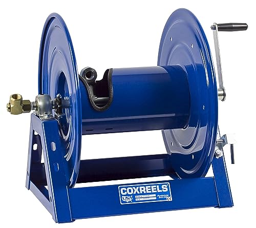 Coxreels 1125-5-50 Hand Crank Steel Hose Reel - 3,000 PSI - Holds 3/4' x 50' Length Hose - Perfect for Air Compressor, Garden, Pressure Washer, Electric Hoses (Hose Not Included) Made in USA