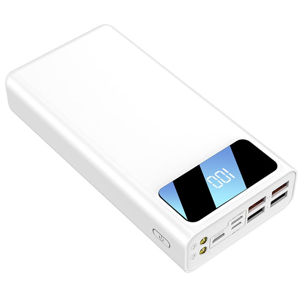 Banca di Alimentazione di Grande capacità Dormitorio for Studenti Batteria Esterna Durata della Batteria Banca di Alimentazione Mobile (Color : White)