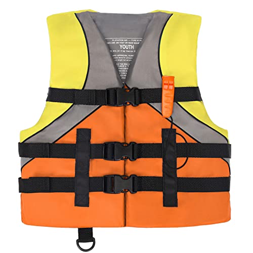 Image of Leader Accessories USCG Approved Life Jacket Vest for Youth 50-90 lbs