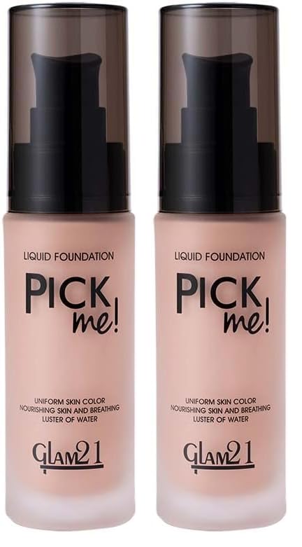 Image of Glam21, Pick Me! Matte Foundation for Non-sticky Instant Spotless Glow with Long Day Matte Coverage | Increase Skin Breathability | F6514, Shade-02 (Pack of 2)